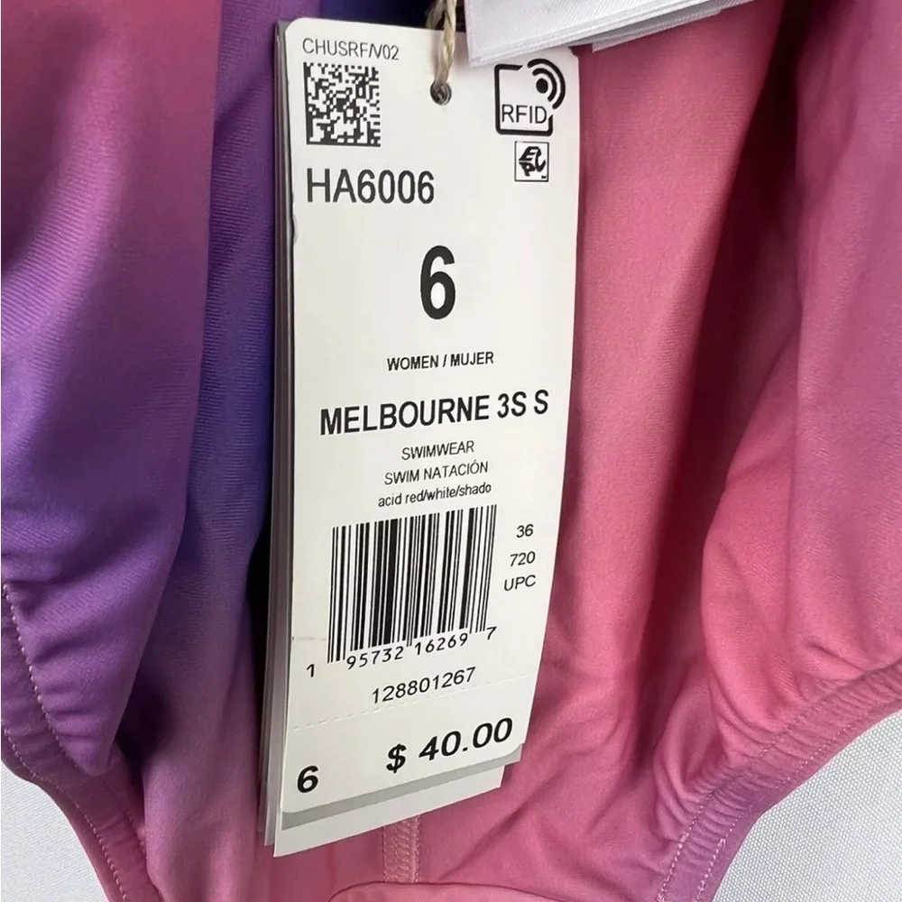Adidas Women’s Pink/Purple One Piece Swimsuit Size 6